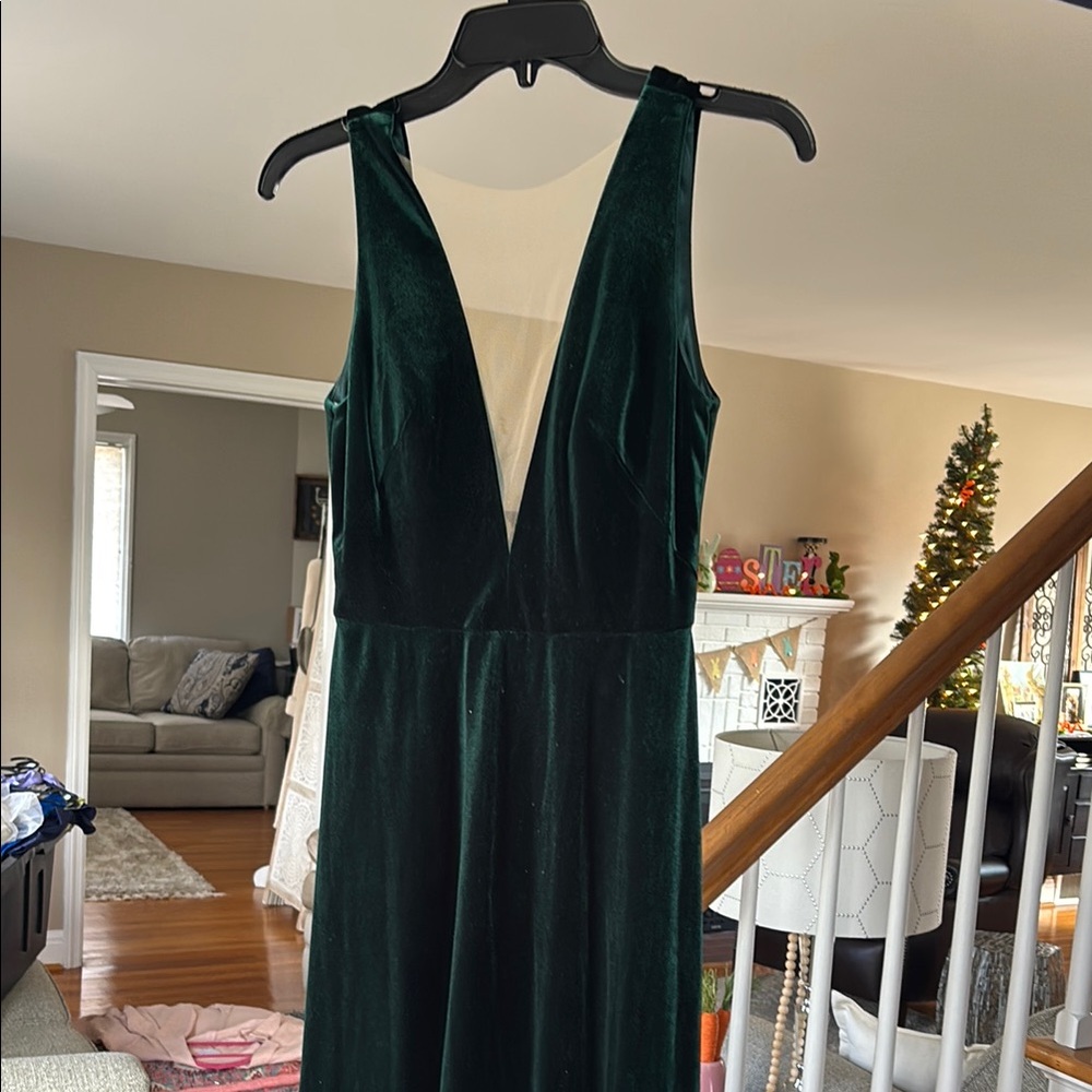 Jenny Yoo Green Velvet Dress